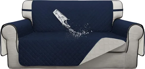 Miniatura 15 de ISSUNTEX Fundas de sofá de dos plazas con doble protección 100% impermeables para sala de estar, fundas para sofá de 2 cojines, protector de muebles