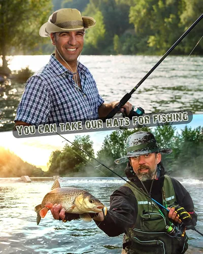 Miniatura 7 de 10 sombreros Boonie de ala ancha, diseño de camuflaje, protección solar UV, sombrero de pesca para hombres y mujeres, senderismo, safari, caza