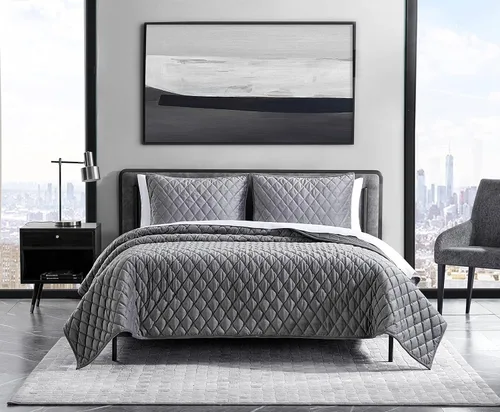 Miniatura 14 de Vera Wang - Juego de edredón tamaño Queen, juego de ropa de cama súper suave con fundas a juego, elementos esenciales modernos para la habitación