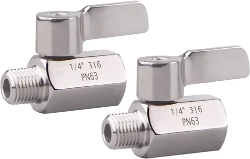 Miniatura 17 de DERNORD 3/8 pulgada inoxidable mini rosca macho SUS316 de la hembra x del NPT de la válvula de bola
