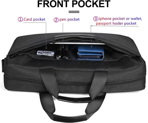 Miniatura 4 de Maletín negro de alta calidad para laptop de 17.3 a 18.4 pulgadas con hombro cruzado, bolsa de reproductor de DVD, bolsa de tablero de pintura