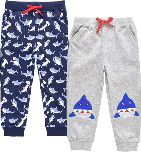 HZXVic Pantalones deportivos para bebés y niños con cordón elástico en la cintura y pantalones deportivos de dinosaurio para niños
