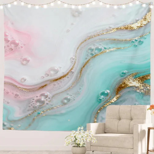 Miniatura 31 de Batmerry Abstract Repeat Polyester Tapestry, Tiled Directional Lightweight Wall Hanging High-Definition Print Backdrop For Dorm Room Bedroom Living