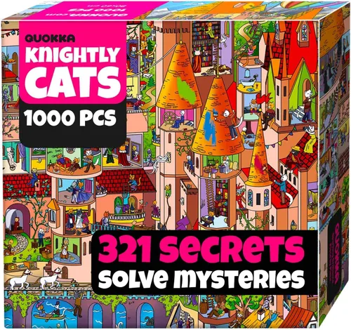 Miniatura 11 de QUOKKA Rompecabezas de 1000 piezas para adultos y adolescentes – Rompecabezas de adultos con animales y secretos ocultos y audiocuento – Juego
