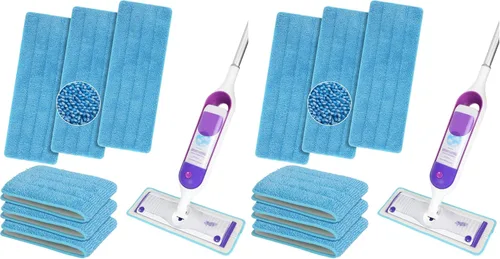 Miniatura 8 de Paquete de 6 almohadillas de microfibra reutilizables compatibles con Swiffer PowerMop, almohadillas de repuesto lavables a máquina para trapeador