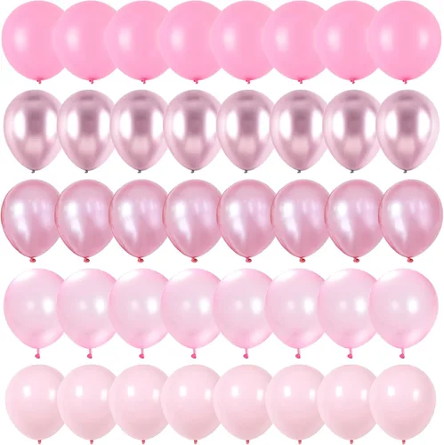 Miniatura 13 de Set de globos azul polvo, 60 paquetes de 12 pulgadas de globos metálicos dorados cromados, azul macarrón, azul océano, blanco arena, confeti