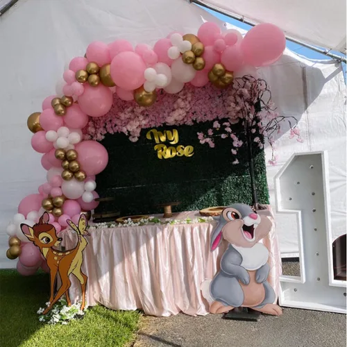 Miniatura 5 de Globos de látex rosa dorado y blanco, paquete de 50 globos de fiesta de 12 pulgadas, globos de helio para niña, baby shower, cumpleaños, despedida