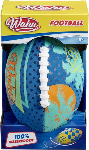 WAHU Fútbol de playa 100% impermeable con cordones reales para jugar dentro y fuera del agua, fútbol al aire libre de 9 pulgadas para juegos de Azul