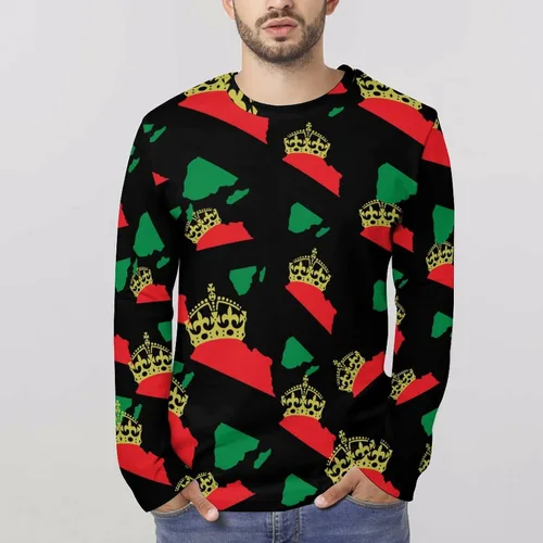 Miniatura 4 de African American Pride Men's T-Shirt Long Sleeve Tees Pullover Graphic Tops Hooded Sweatshirt
