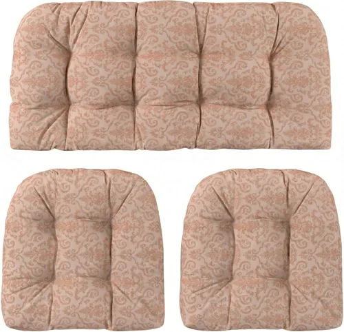 Miniatura 56 de RSH DECOR: Sunbrella 3-Piece Tufted Wicker Cushion Set 44" x 22" & 22" x 22" Outdoor Loveseat & U-Shaped Seat Cushions Crafted with