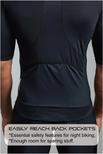 Miniatura 4 de CEROTIPOLAR US Fitting - Camiseta de ciclismo para hombre, camisetas de ciclismo Pro anti UV, cremallera completa, bolsillo reflectante