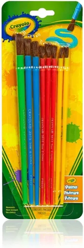Crayola Juego de pinceles de pintura para niños (8 quilates), suministros de pintura para niños, varios tamaños, suministros de arte y manualidades