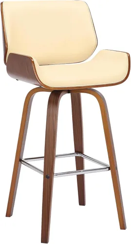 Miniatura 18 de Armen Living Tyler - Taburete giratorio de piel sintética gris y madera negra de 26 pulgadas de altura de mostrador Gris / Negro