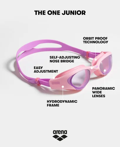 Miniatura 2 de ARENA Gafas de natación unisex para jóvenes The One para niños de 6 a 12 años, ajuste hermético, sellos a prueba de órbitas, lente sin espejo