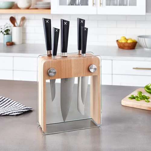 Miniatura 5 de Mercer Culinary Züm - Juego de bloques forjados de 6 piezas, madera de haya y vidrio