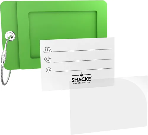 Miniatura 4 de Shacke Etiquetas iniciales sin privacidad para maleta y equipaje con bucle de metal, Verde