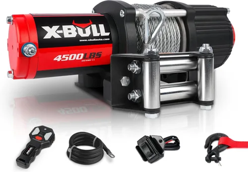 Miniatura 9 de X-BULL Cabrestante eléctrico de 12 V, 3000 libras, cuerda sintética, cabrestante eléctrico para remolcar ATV/UTV todoterreno con soporte de montaje