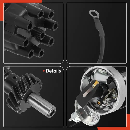 Miniatura 7 de A-Premium Distribuidor de encendido con tapa y rotor compatible con Ford F-100, F-250, F-350, Mustang, Galaxie, LTD, Skyliner, M-400, Victoria & AC