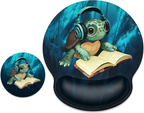 Miniatura 12 de ITNRSIIET Alfombrilla ergonómica para ratón con soporte para muñeca, reposamuñecas, superficie lisa, base de goma antideslizante, suministros