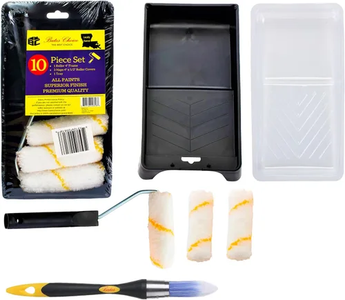 Miniatura 12 de Bates - Juego de bandejas de pintura, rodillos de pintura, pinceles de pintura para pared, bandeja, cepillo de rodillo, 11 piezas de suministros