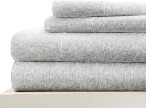 Linen Market Juego de sábanas de 4 piezas tamaño matrimonial (gris claro cambray) – Duerme mejor que nunca con estas sábanas ultrasuaves y Cambray