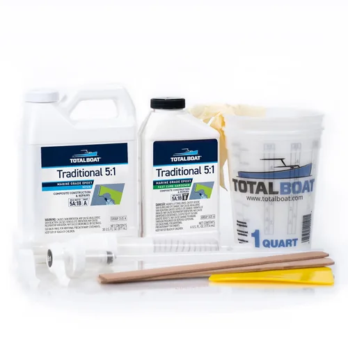Miniatura 10 de TotalBoat Kit de Resina Epoxi Marina 5:1 para Unión, Fileteado, Recubrimiento y Laminado - Uso para Fibra de Vidrio, Madera, Fibra de Carbono