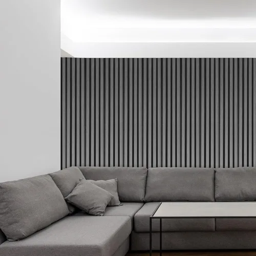 Miniatura 5 de NeatiEase Paneles de pared de madera, paneles de listones acústicos de 9 pies para decoración de paredes interiores y reducción de ruido, paneles