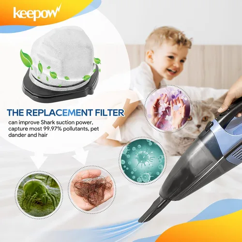 Miniatura 6 de KEEPOW Filtro de vacío de repuesto para aspiradora de mano inalámbrica Shark SV780 SV75Z SV728N SV726N, pieza de repuesto # XF769, XSB726N