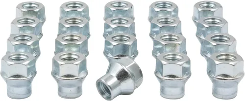 Miniatura 10 de Wheel Accessories Parts 20 piezas M12 1.25 12x1.25 rosca ET bellota de bulto (hilo extra para espaciadores) 1.42" de largo, tuerca de rueda cromada