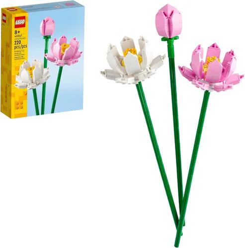 LEGO Flor de loto – Juguete de construcción para niños, niñas y niños, a partir de 8 años – Flores de loto artificiales para decoración y exhibición