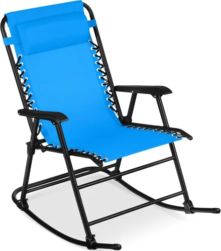 Miniatura 21 de Best Choice Products Silla mecedora plegable para exteriores, Silla de gravedad cero, Silla balancín para patio con reposacabezas, color rojo carmesí