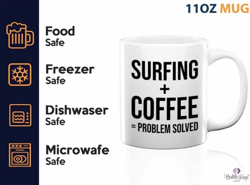 Miniatura 3 de Adventure - Taza de café de 11 onzas, color blanco, para surfear, tablas de surf, surf, playa, verano, playa, adolescente, amistad