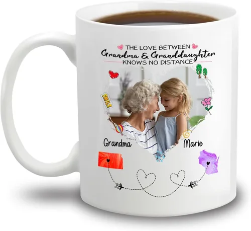 Miniatura 9 de Taza de café blanca con texto en inglés «Choose States Names», 11 tazas de 15 onzas con texto en inglés «The Love Between Father And Daughter Knows