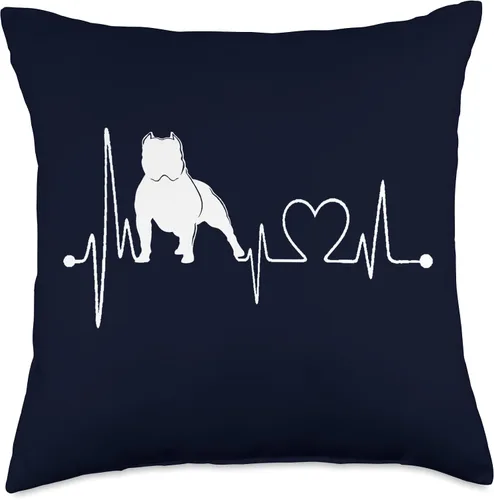 Miniatura 4 de American Bully Funny Dogs My Cardio Gift & Tees American Bully Heartbeat EKG Funny Dogs My Cardio - Almohada de 16 x 16 pulgadas, multicolor