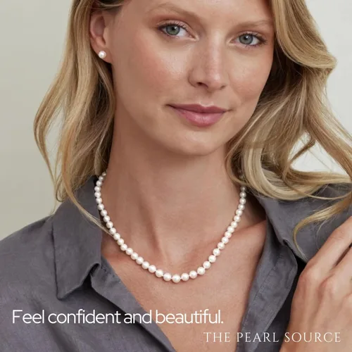 Miniatura 9 de The Pearl Source Freshwater Pearl Necklace for Women - Pearl Strand Necklace Multi-Color Pearl Necklace with Genuine Cultured Pearls