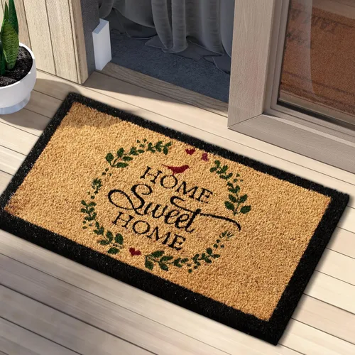 Miniatura 19 de LuxUrux Alfombra de Fibra de Coco de Bienvenida - Respaldo Extra Resistente, 17'' x 30'' Alfombra Natural para Puerta - Fácil de Limpiar, Hermoso