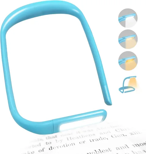 Luz LED para el cuello con brillo ajustable, luces de libro para leer en la cama, 3 modos de color, diseño de brazo flexible para leer, reparar, Azul