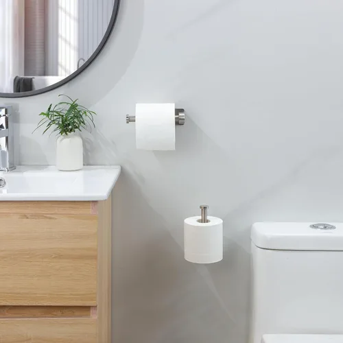 Miniatura 4 de YIGII Soporte de papel higiénico autoadhesivo - Soporte de papel higiénico para baño, sin perforaciones, acero inoxidable cepillado