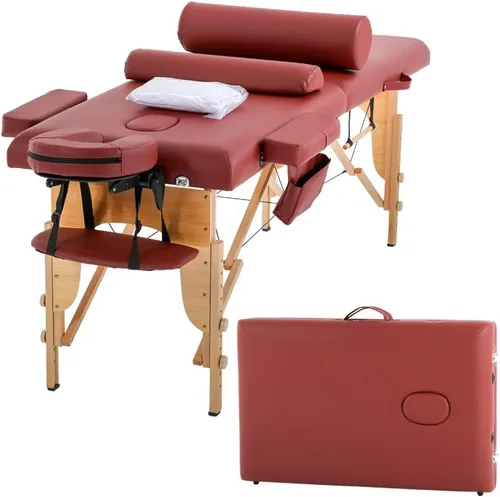 Miniatura 8 de BestMassage Cama de masaje portátil de 24 pulgadas de ancho, cama de pestañas de altura ajustable, 2 mesas de spa plegables con colgador de toallas