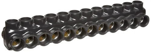 Miniatura 45 de Morris Productos 97643 Conector multi-cable, aislado, entrada dual, negro, 3 puertos, 250 - 6 rango de cables, 5/16" Allen Hex 3 Puertos, 250 - 6