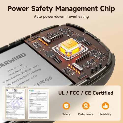 Miniatura 6 de Calentadores de manos eléctricos recargables - Paquete de 2 calentadores de mano magnéticos de bolsillo con chips AI, equipo de caza portátil