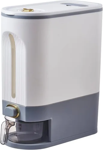 Dispensador Sooyee de 22 libras para arroz, contenedor grande de grano con tapa, cilindro de medición a prueba de humedad, dispensador de cereales