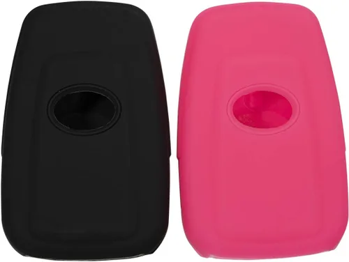 Miniatura 5 de Funda para llavero para Toyota Corolla Hatchback RAV4 XLE Prius de 3 botones 2019-2022, color rosa negro Negro Rosado