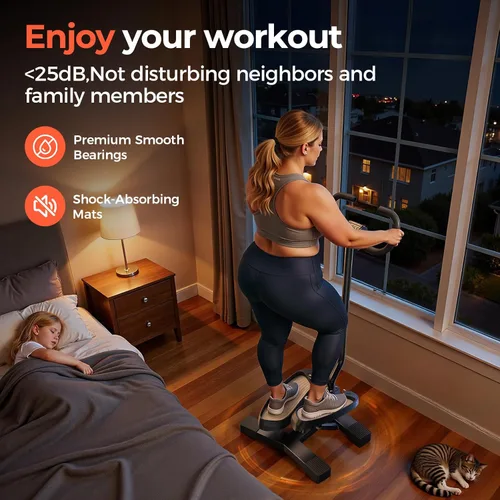 Miniatura 5 de SPORTSROYALS Escalera de escalera, giro/mini escalón para ejercicio en casa, máquina de pasos con bandas de resistencia para entrenamiento de cuerpo