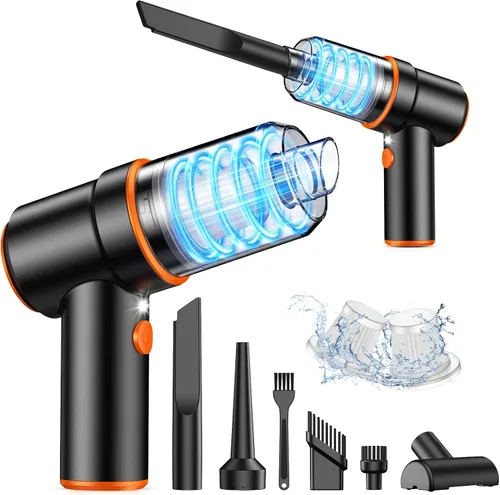Miniatura 9 de KMM Aspiradora de mano para automóvil, aspiradora de 10000 PA y plumero de aire, aspiradora de alta potencia de 120 W, portátil, inalámbrico