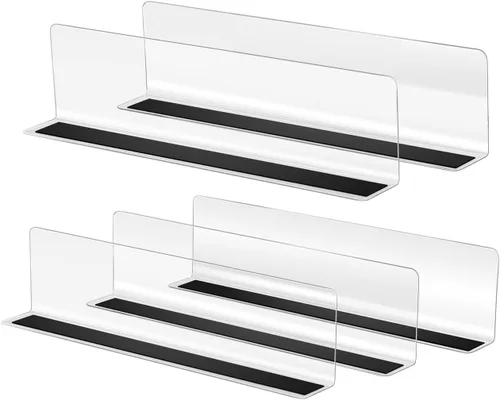 Baluue Paquete de 5 separadores magnéticos para estantes de metal, separadores de estantes de PVC transparente para acero, exhibiciones minoristas,