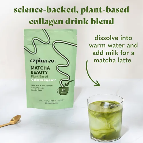Miniatura 2 de Copina Co. Matcha Beauty - Mezcla de bebida vegana de colágeno potenciador: bebida vegana cremosa con soporte de colágeno a base de plantas, sabor