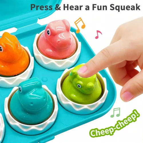 Miniatura 4 de WEEJOYGAM Juguetes de dinosaurio, huevos a juego de dinosaurios para niños pequeños de 1 a 3 años, juguetes Montessori para niños pequeños de 1, 2