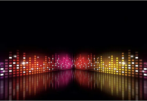 Miniatura 3 de Yeele Telón de fondo de discoteca para club nocturno, fiesta musical de neón de los años 90, escenario brillante con luces, decoración de pared