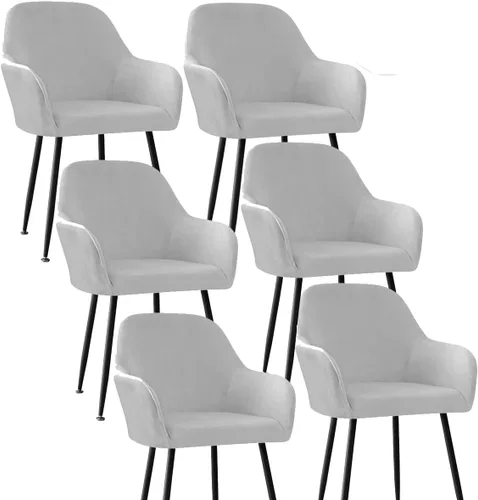 Miniatura 19 de Fundas protectoras de terciopelo elástico para sillas de comedor con brazos y respaldo curvado pequeño, juego de 6/4/2 para cocina, oficina, hogar